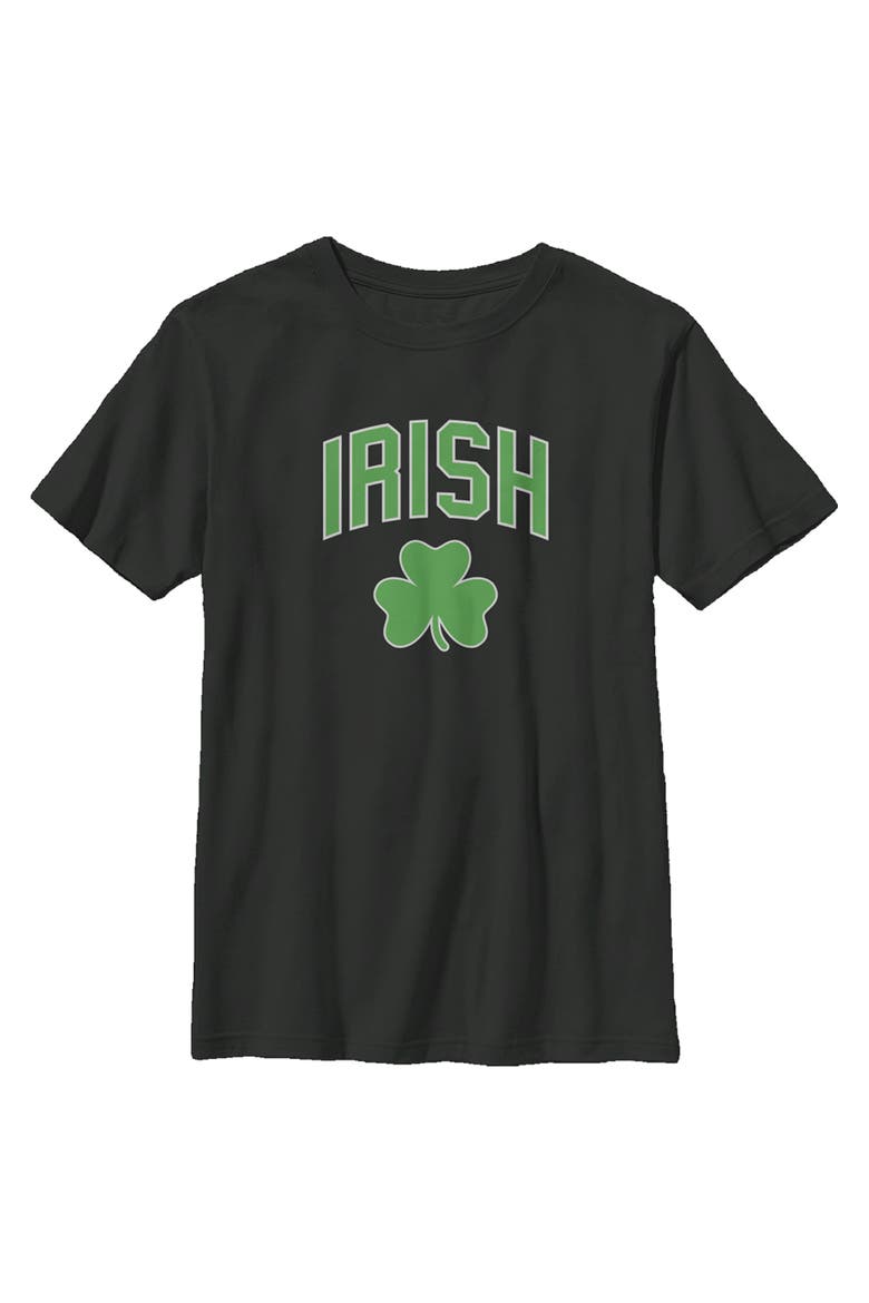 Boys' St. Patrick's Day Irish Shamrock Graphic Tee, Main, color, Black