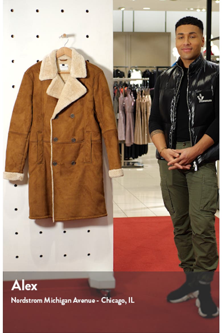 Classic Fit Longline Faux Shearling Coat video
