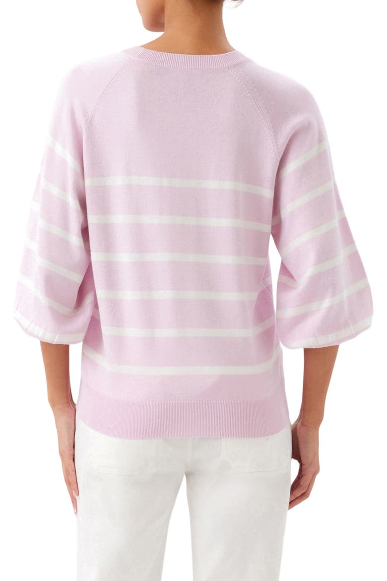 Placed Stripe Sweater, Alternate, color, ROSE/ OFF WHITE