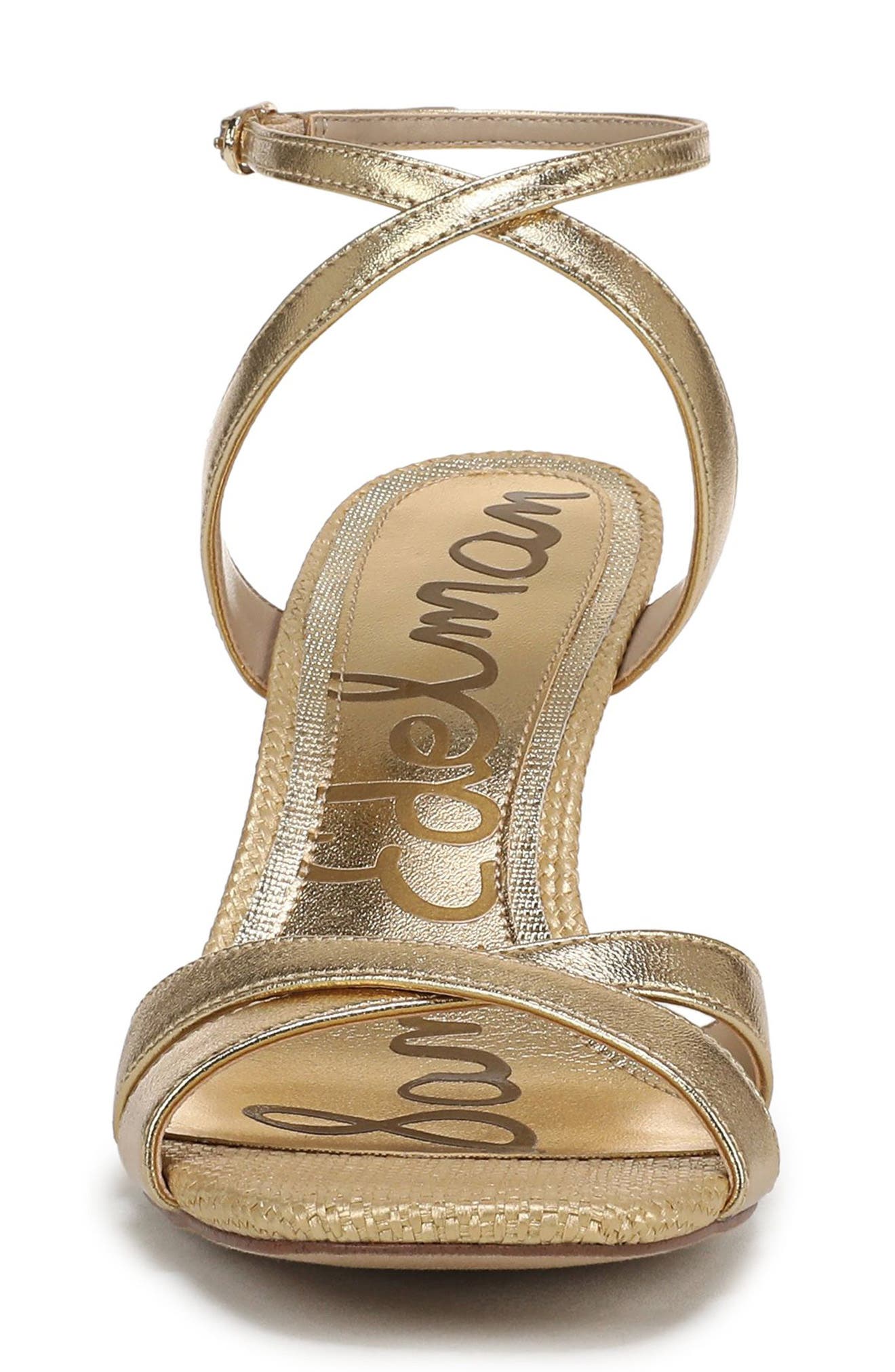 Davi Ankle Strap Wedge Sandal, Alternate, color, AMBER GOLD