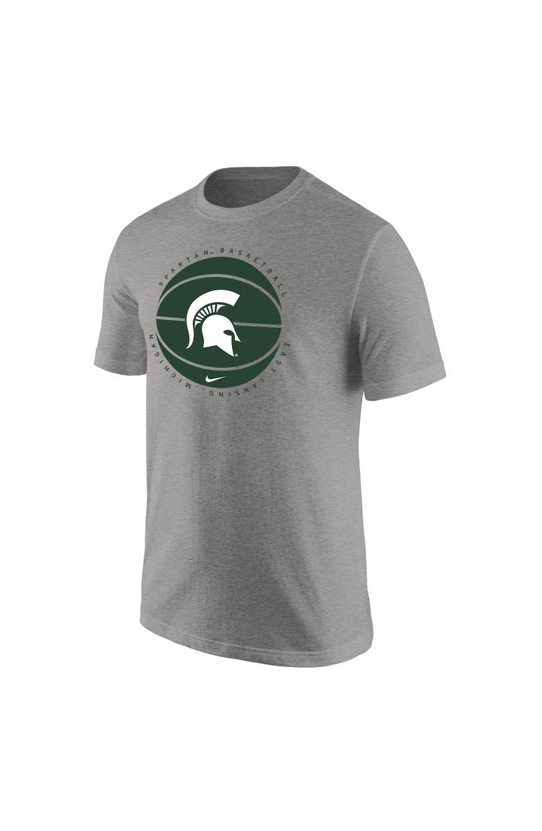 Nike Men's Nike Heather Gray Michigan State Spartans Basketball Logo T-Shirt, Alternate, color, 