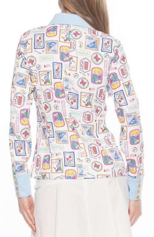 Alexia Admor Leland Button-up Shirt In Ivory Postcard