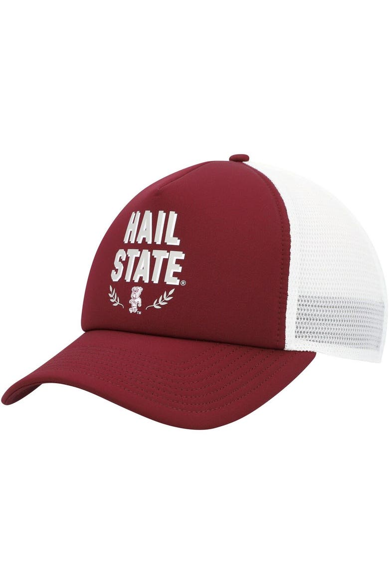 Men's adidas Maroon Mississippi State Bulldogs Phrase Foam Front Trucker Adjustable Hat, Main, color, Maroon