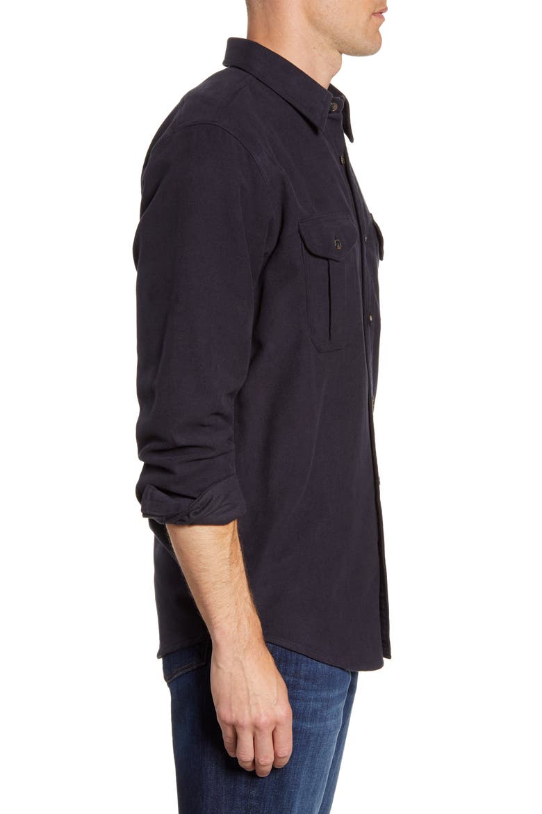 Seattle Regular Fit Button-Up Moleskin Shirt, Alternate, color, NAVY