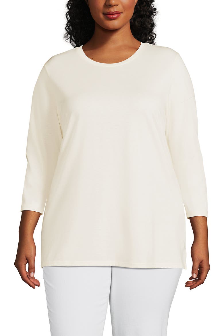 3/4 Sleeve Cotton Supima Tunic, Main, color, Fresh Ivory