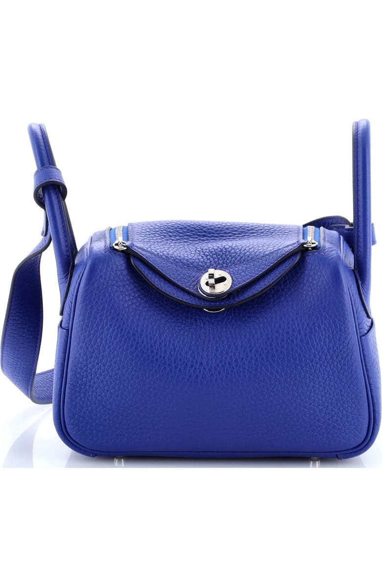 Pre-Owned Hermes Lindy Bag Clemence Mini, Main, color, Bleu Royal