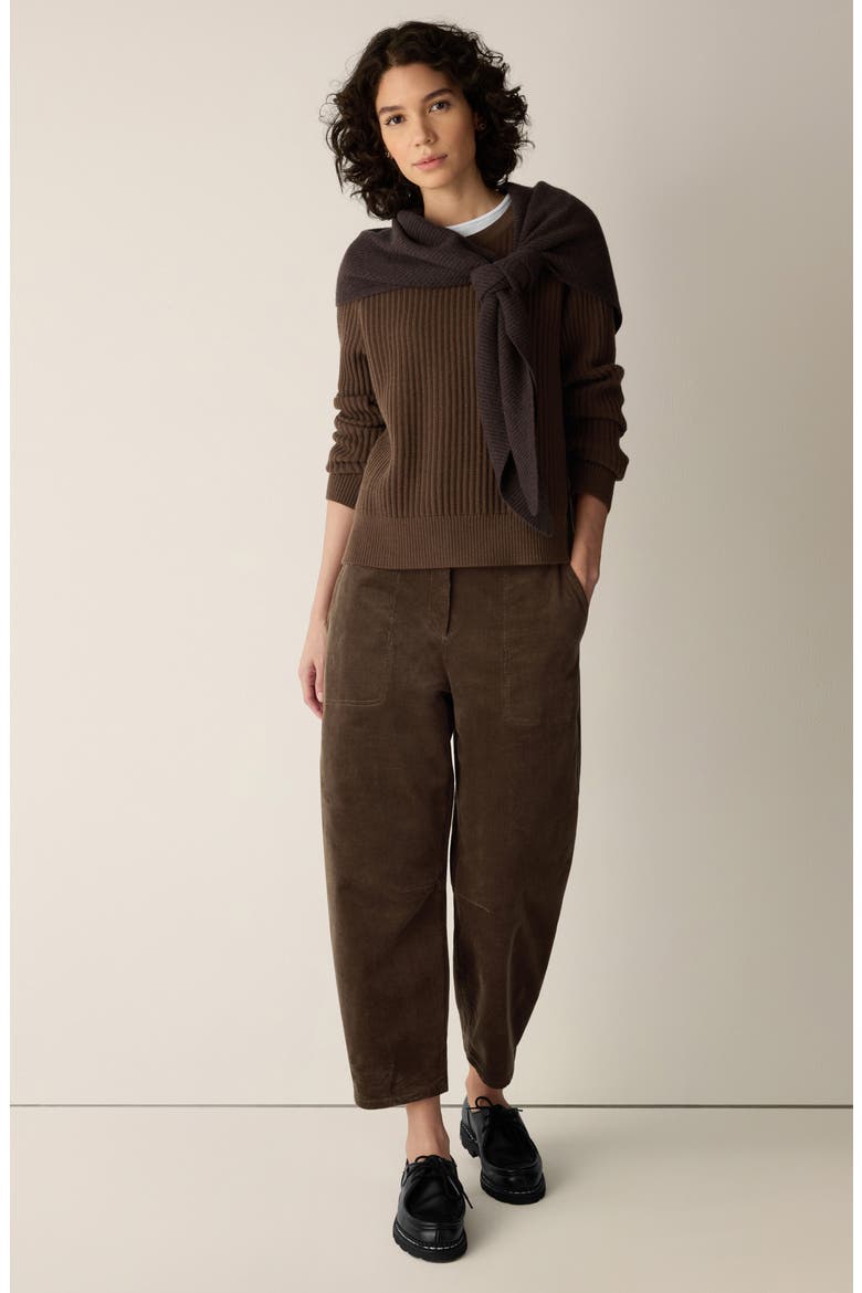 Crewneck Ribbed Wool Sweater, Alternate, color, HAZELWOOD