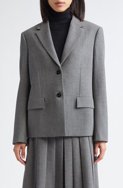 Short Tailored Wool Blazer