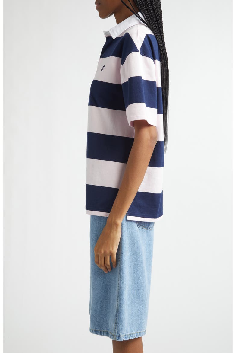 Stripe Cotton Polo, Alternate, color, PINK-BLUE