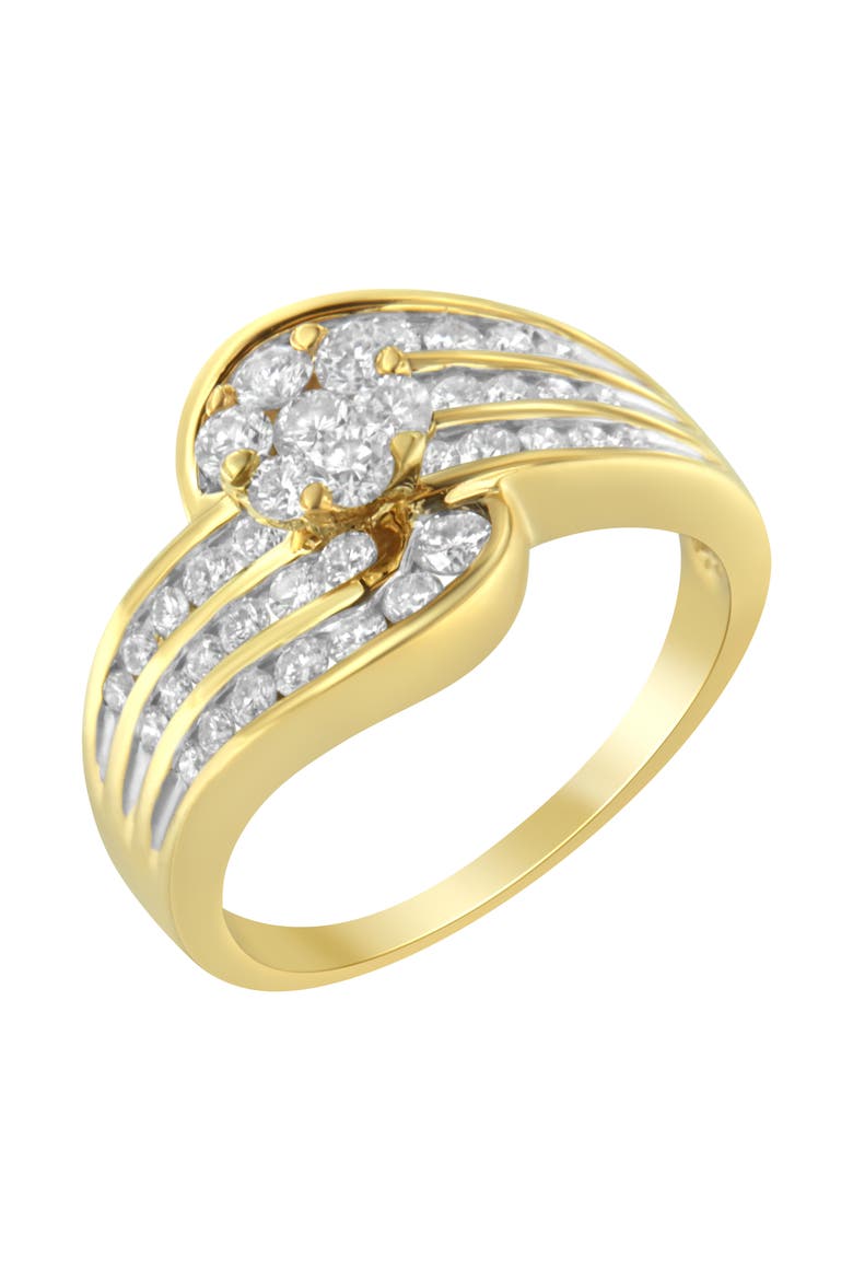 14K Yellow Gold 1 1/2 Cttw Diamond Cocktail Bypass Ring, Alternate, color, Yellow Gold