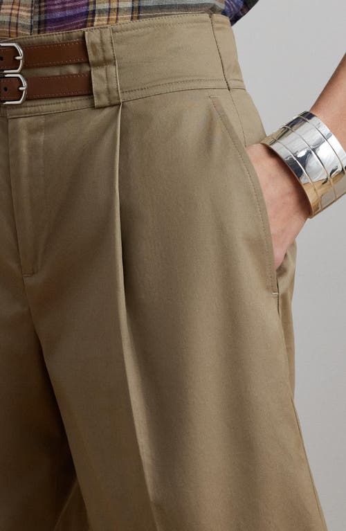 RALPH LAUREN LAUREN RALPH LAUREN FRONT PLEAT COTTON TWILL SHORTS
