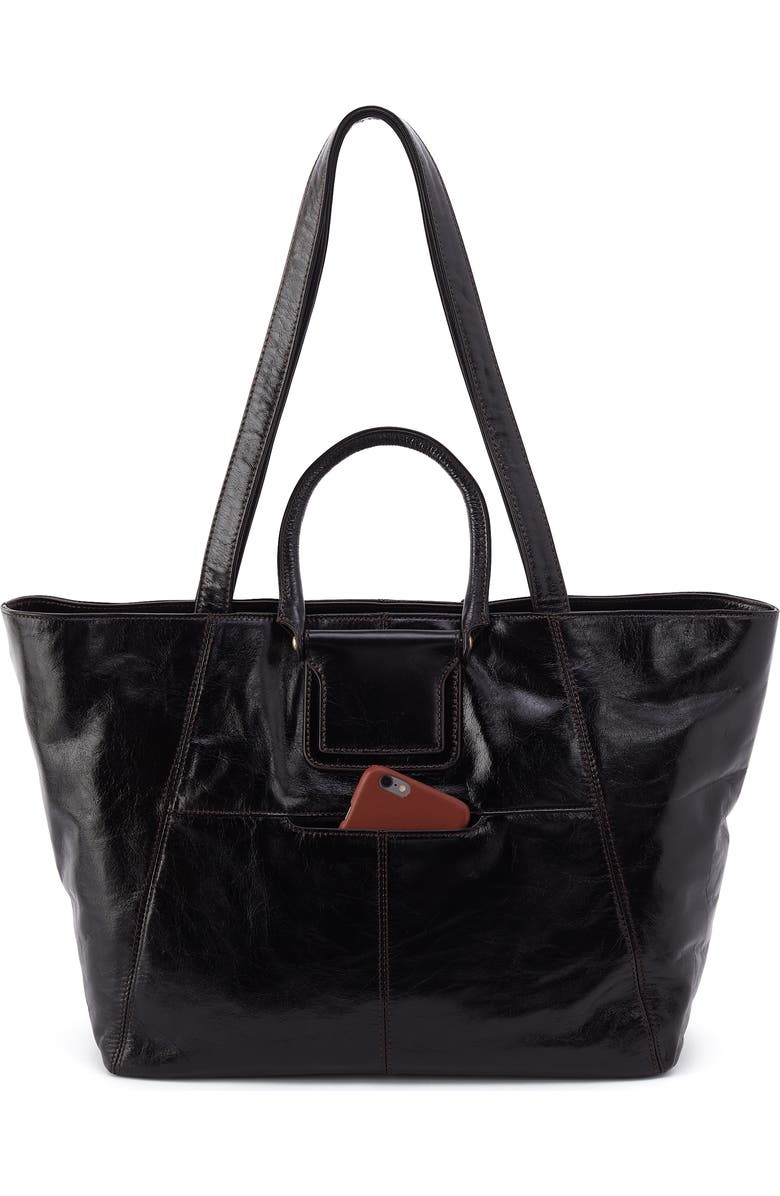 HOBO Sheila East/West Leather Tote, Alternate, color, Black