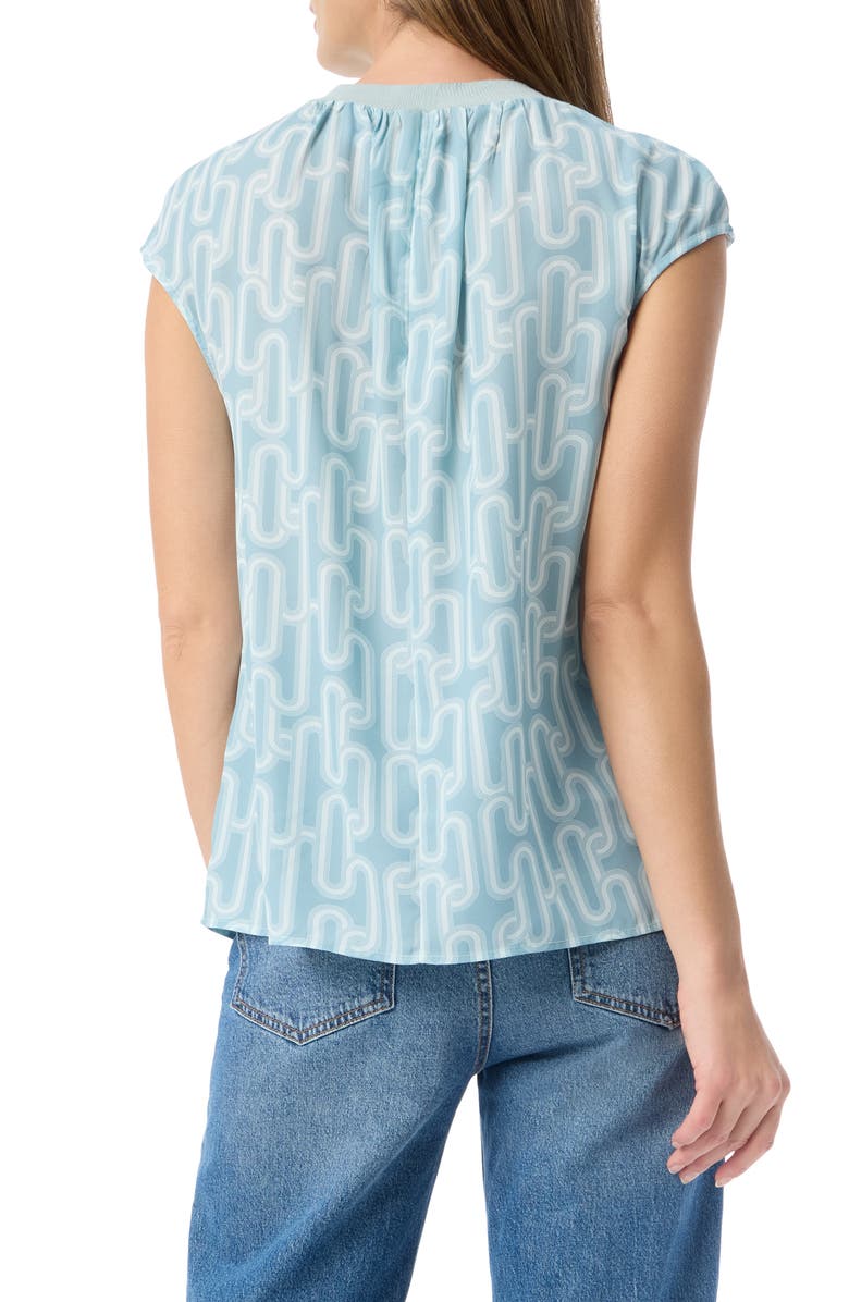 DO by Dee Ocleppo Emersyn Geo Print Rib Trim Top, Alternate, color, Cloud Blue- Links
