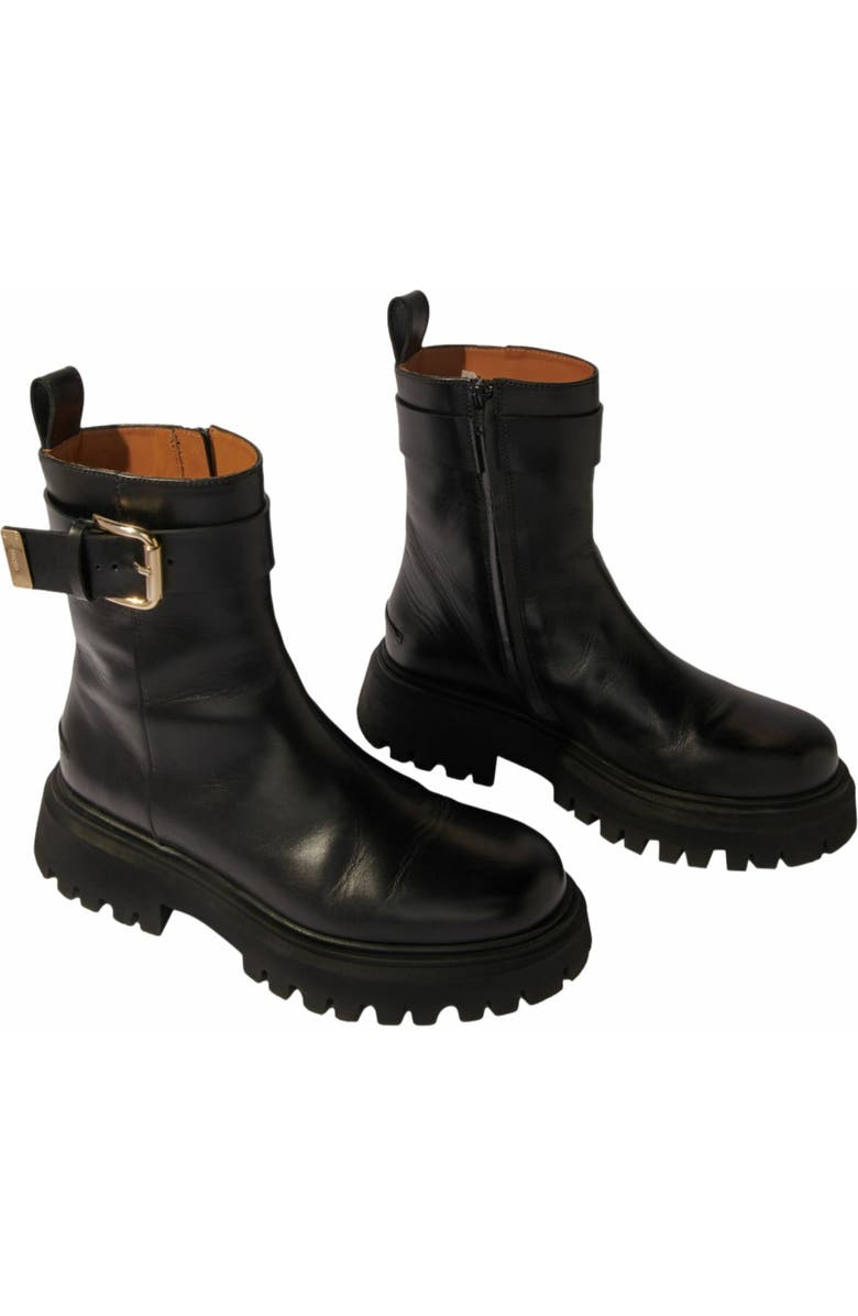 maje Leather ankle boots with buckles, Alternate, color,