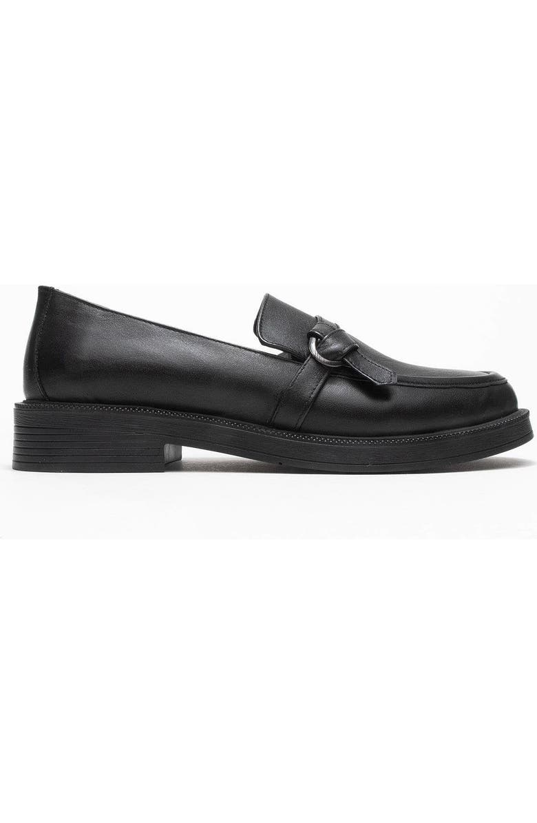Forever & Always Shoes Galea Buckled Leather Loafers, Alternate, color, Black Leather