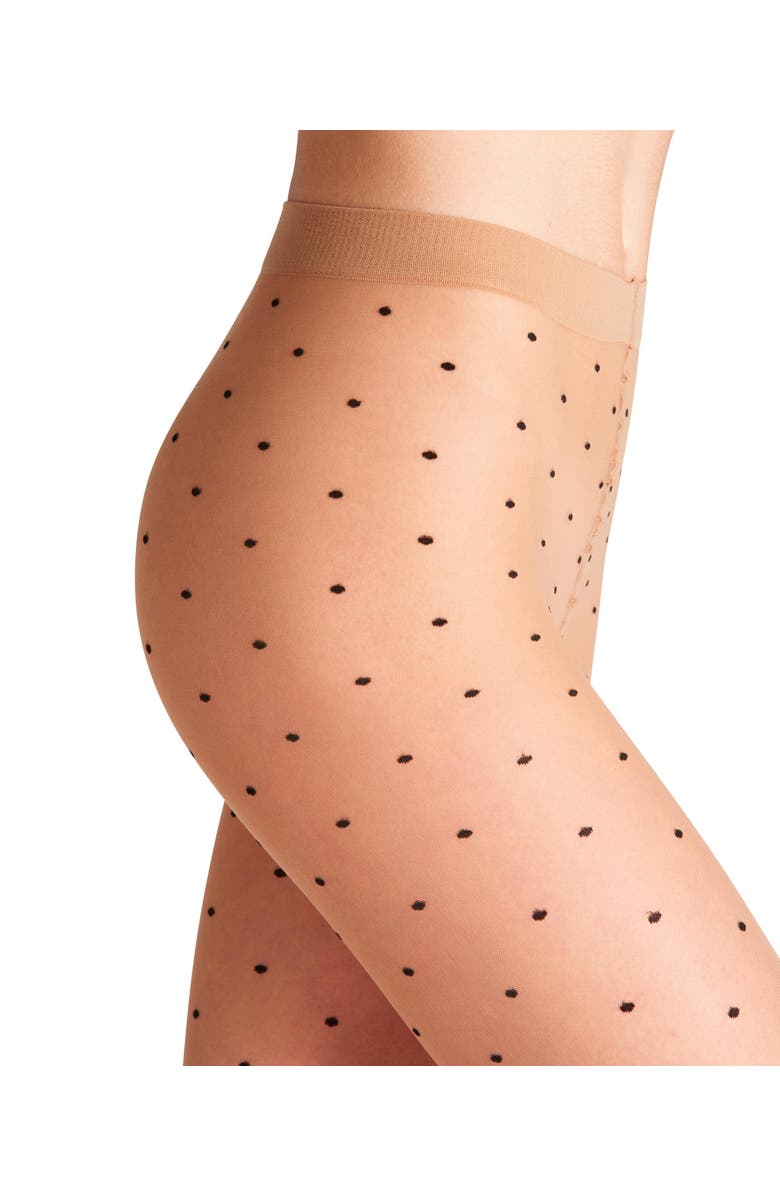 Falke Bicolour Dot 15 Denier Sheer Tights, Alternate, color, Powder