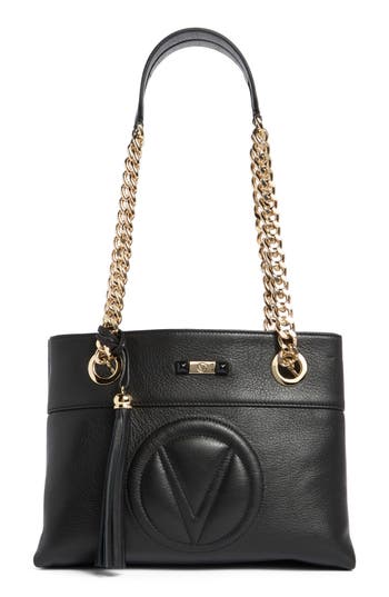 Valentino By Mario Valentino Kalo Signature Leather Tote Bag In Black