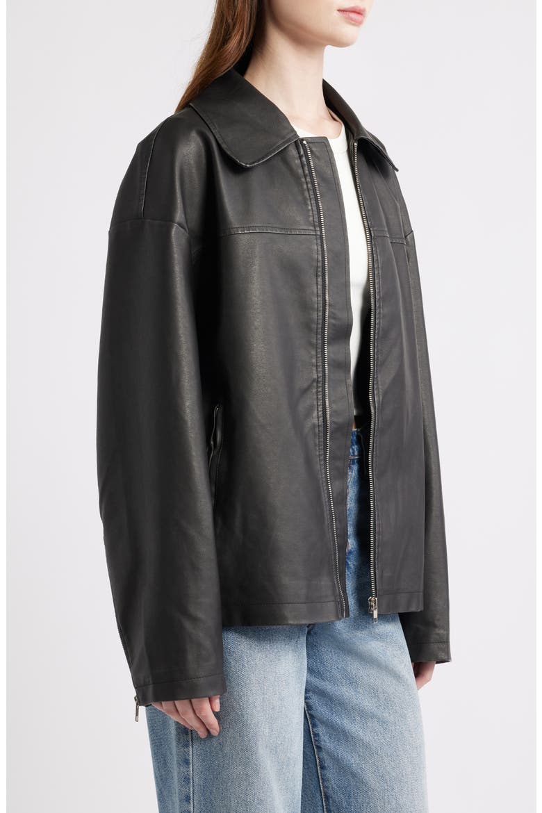 Napolean Faux Leather Jacket, Alternate, color, BLACK