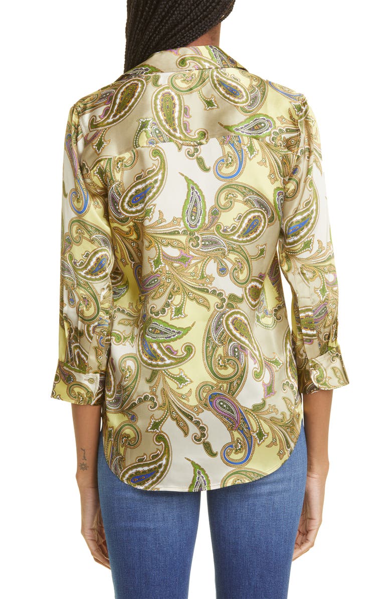 L'AGENCE Dani Silk Button-Up Blouse, Alternate, color,