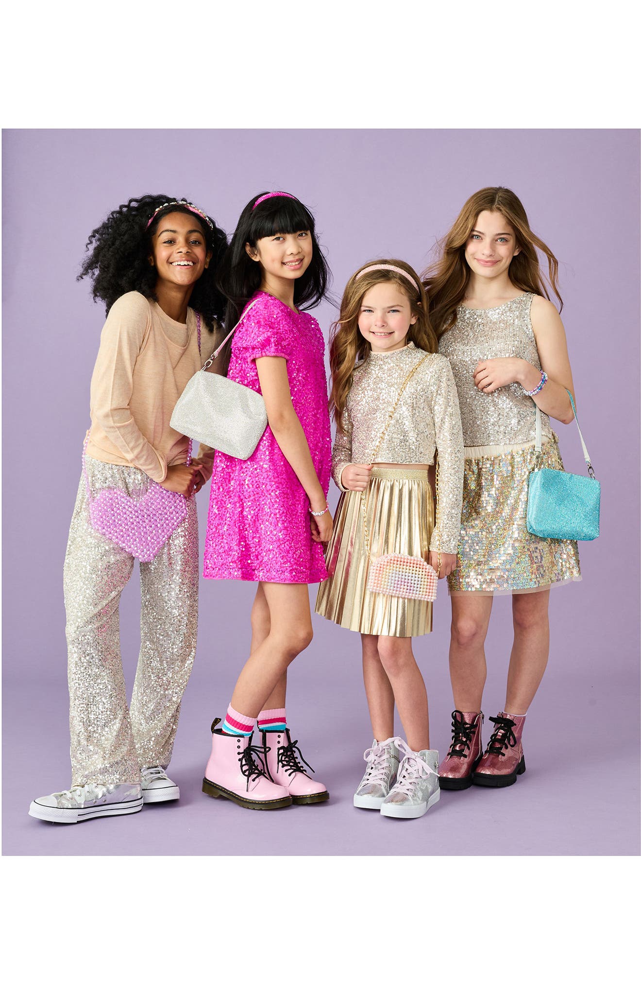 Iscream Kids' Crystal Top Handle Bag, Alternate, color, White