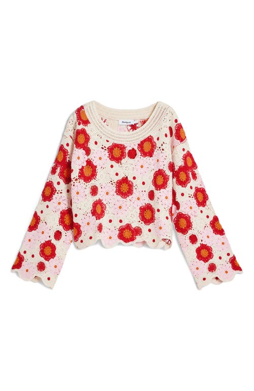 Desigual Crochet Cover-up Top In Multi