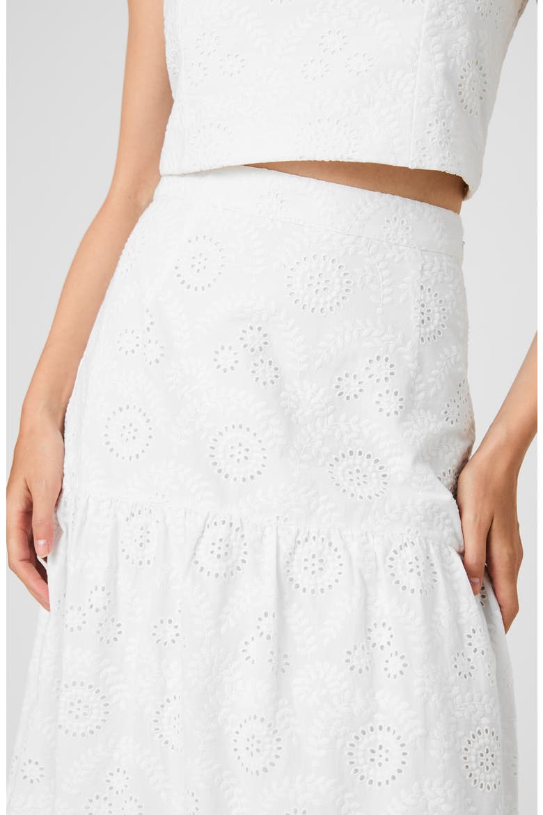 Floral Eyelet Cotton Maxi Skirt, Alternate, color, SUMMER WHITE