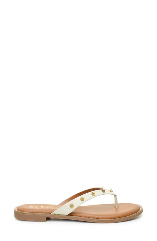 Nicole Miller Studded Thong Sandal In Cream
