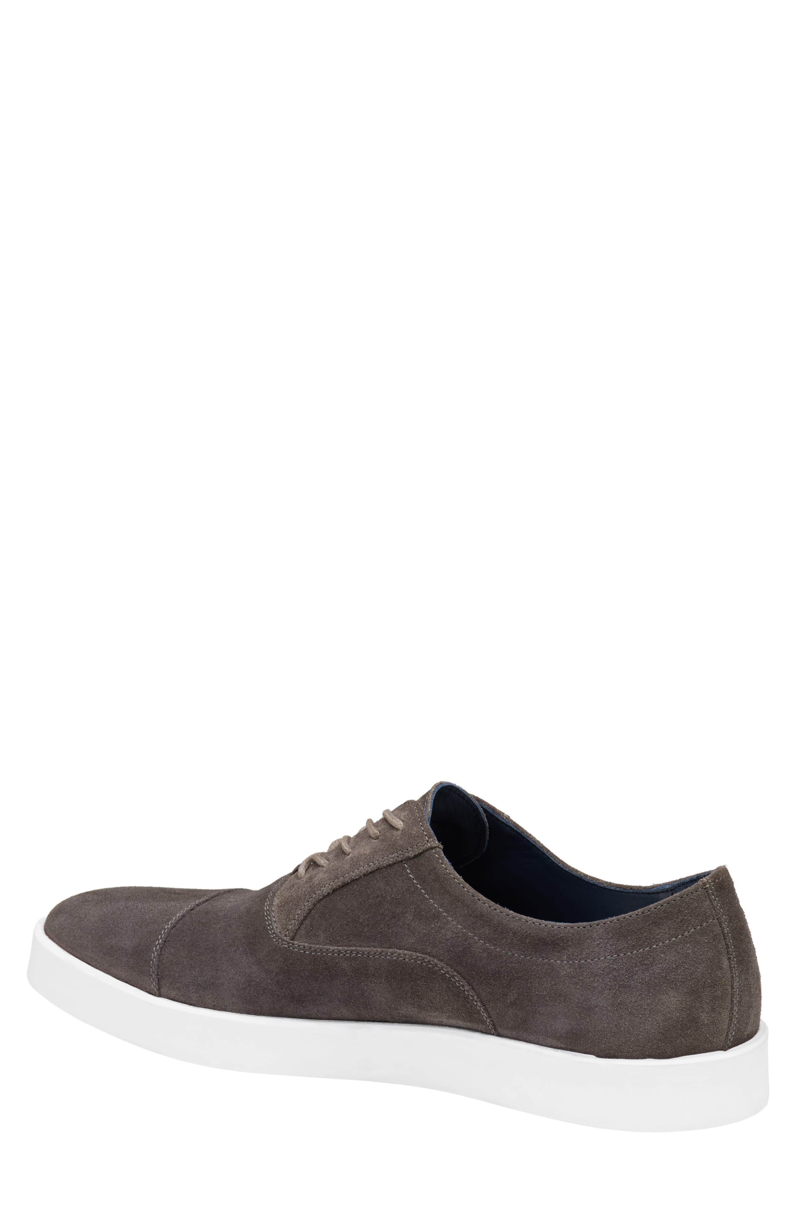 Johnston & Murphy Bolivar Cap Toe Water Resistant Sneaker, Alternate, color, Gray Italian Suede