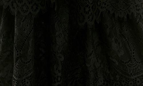 Socialite Tie Strap Tiered Lace Midi Dress In Black