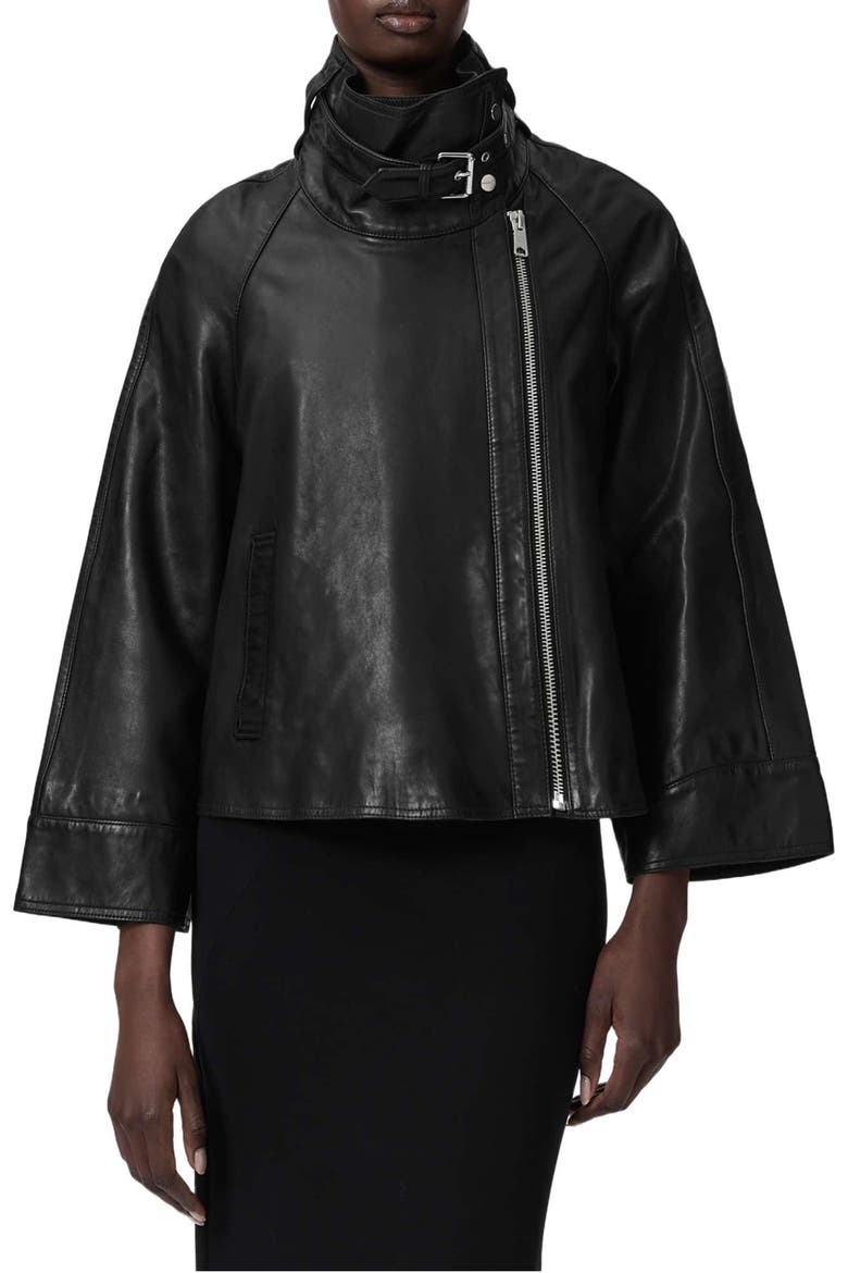 Rhodes Leather Jacket, Main, color, BLACK