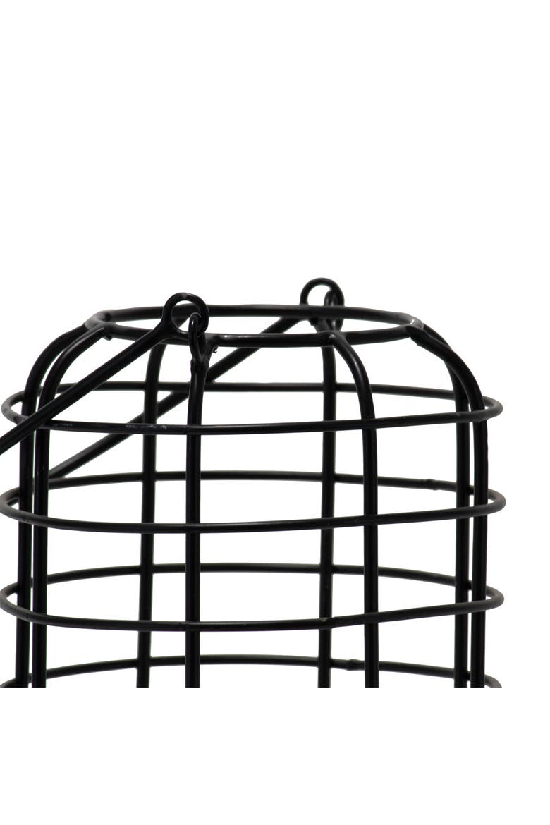Black Round Metal Wire Pillar Candle Holder with Handle, Alternate, color, Black