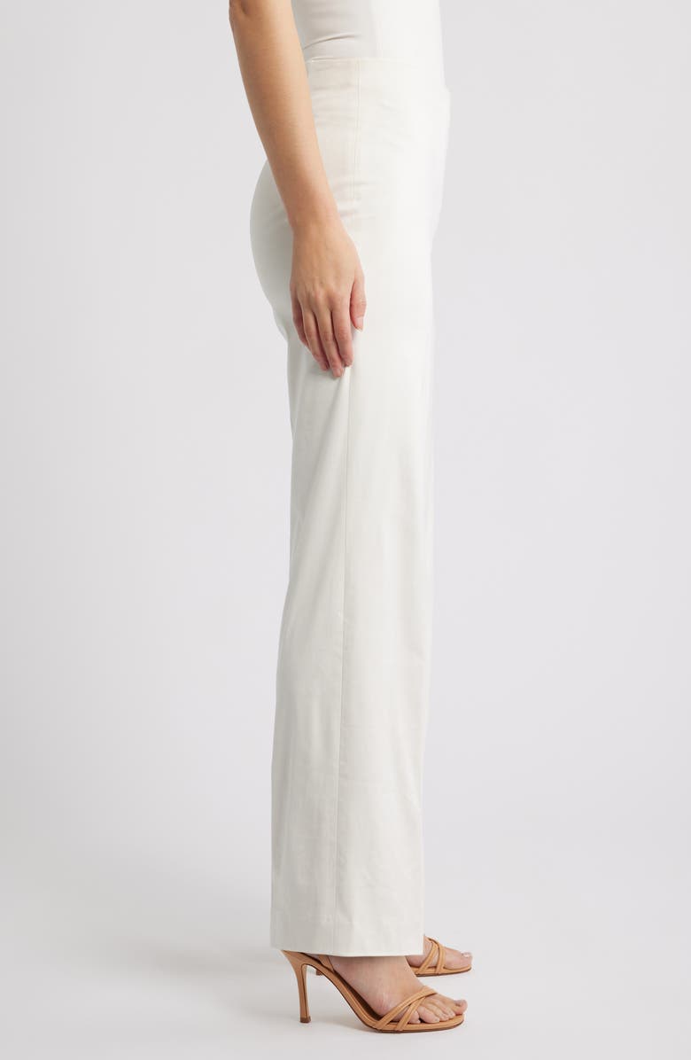 Anne Klein High Waist Wide Leg Pull-On Pants, Alternate, color, White Dove