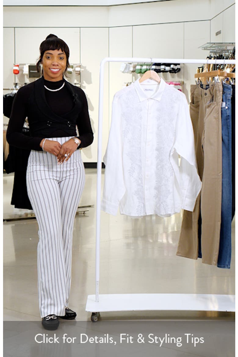 Down the Isle Embroidered Linen Button-Up Shirt video