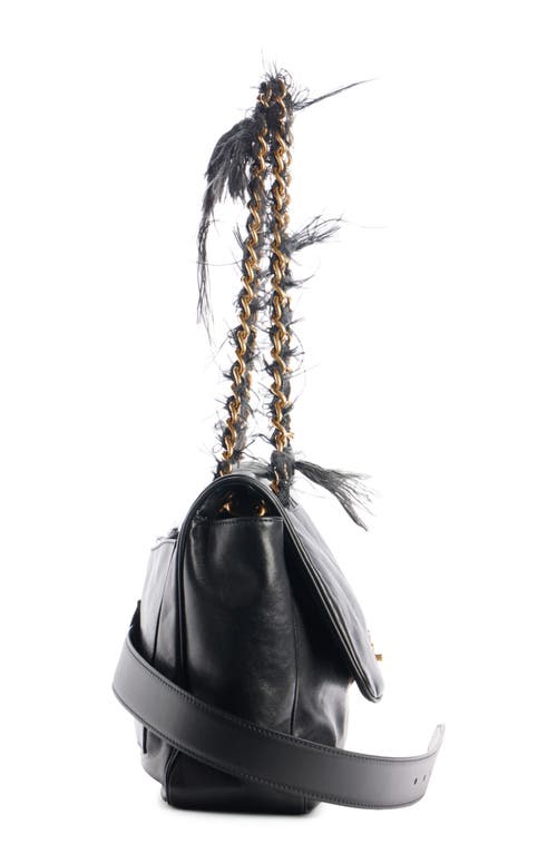 Balenciaga Modu Flap Leather Shoulder Bag In 1060 Black