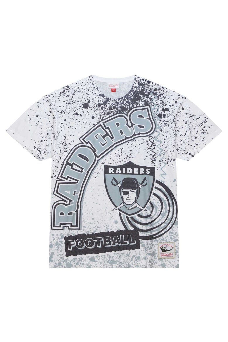 Men's Mitchell & Ness White Las Vegas Raiders Team Burst Sublimated T-Shirt, Alternate, color, White
