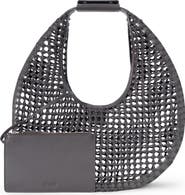 STAUD Moon Woven Leather Top Handle Tote