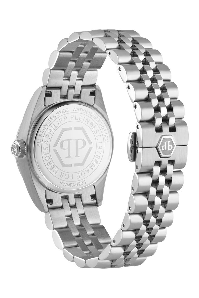 Date Superlative Crystal Bracelet Watch, 38mm, Alternate, color, STAINLESS STEEL