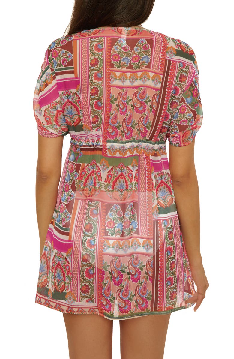 Lucky Brand Verona Chiffon Cover-Up Tunic, Alternate, color, Pink Multi