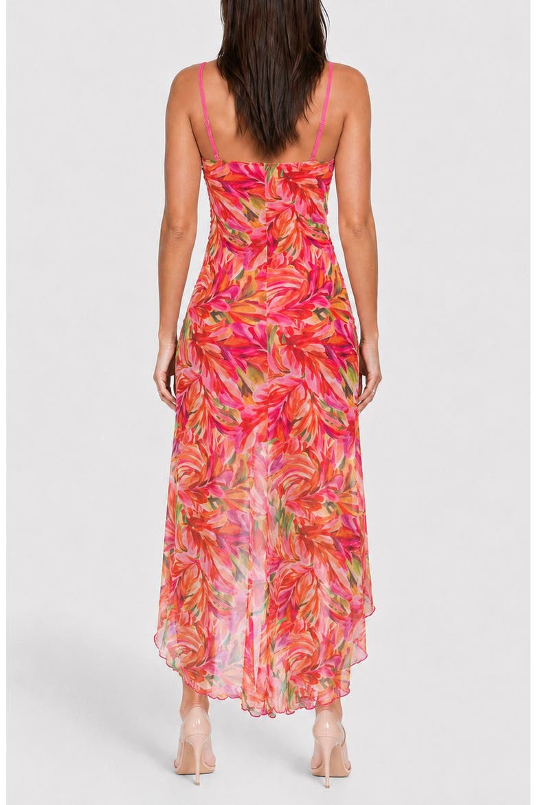 Floral Mesh High-Low Maxi Dress, Alternate, color, PINK FLORAL