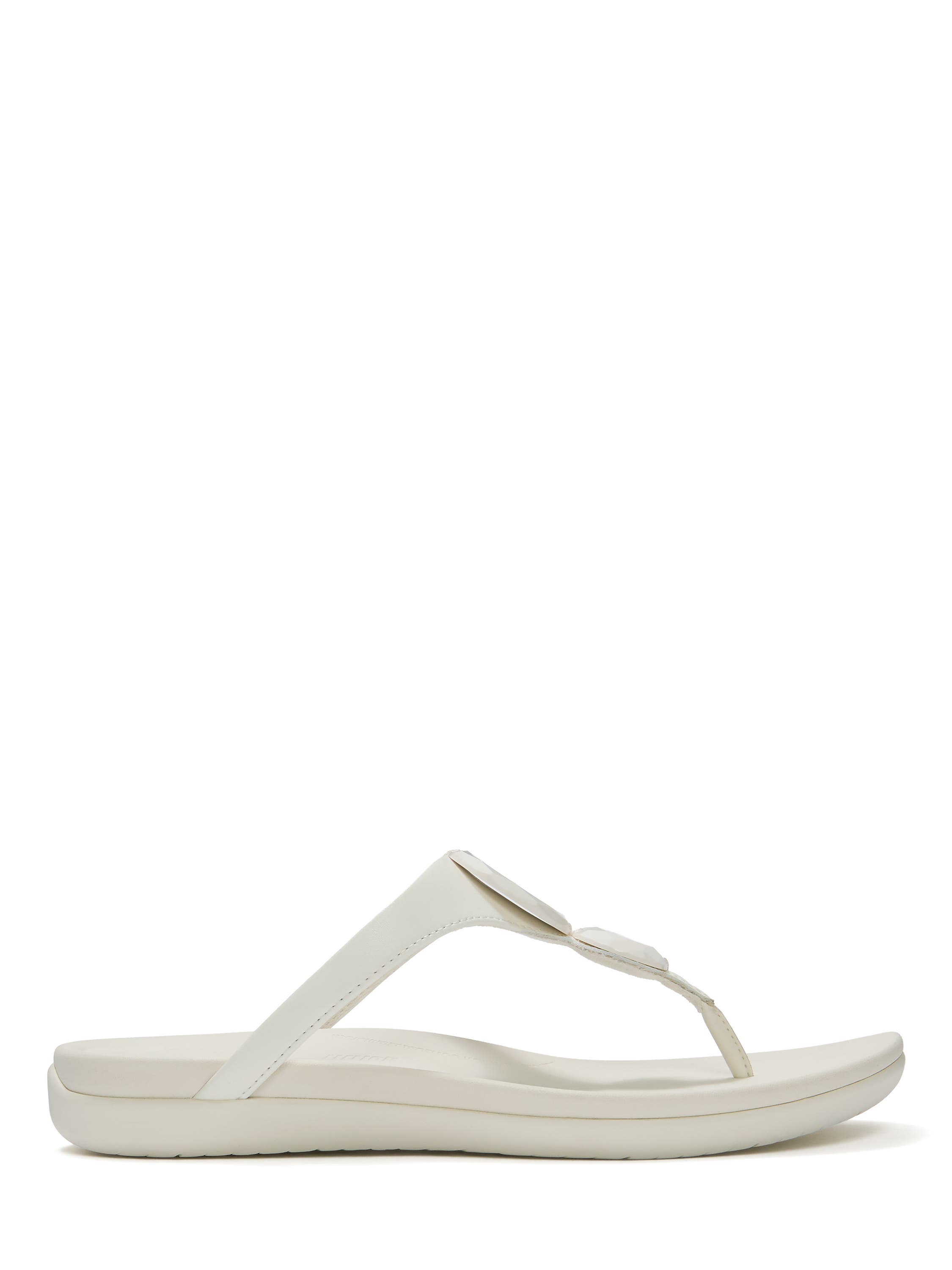 Solay Glossy-Disc Toe-Post, Alternate, color, Cream