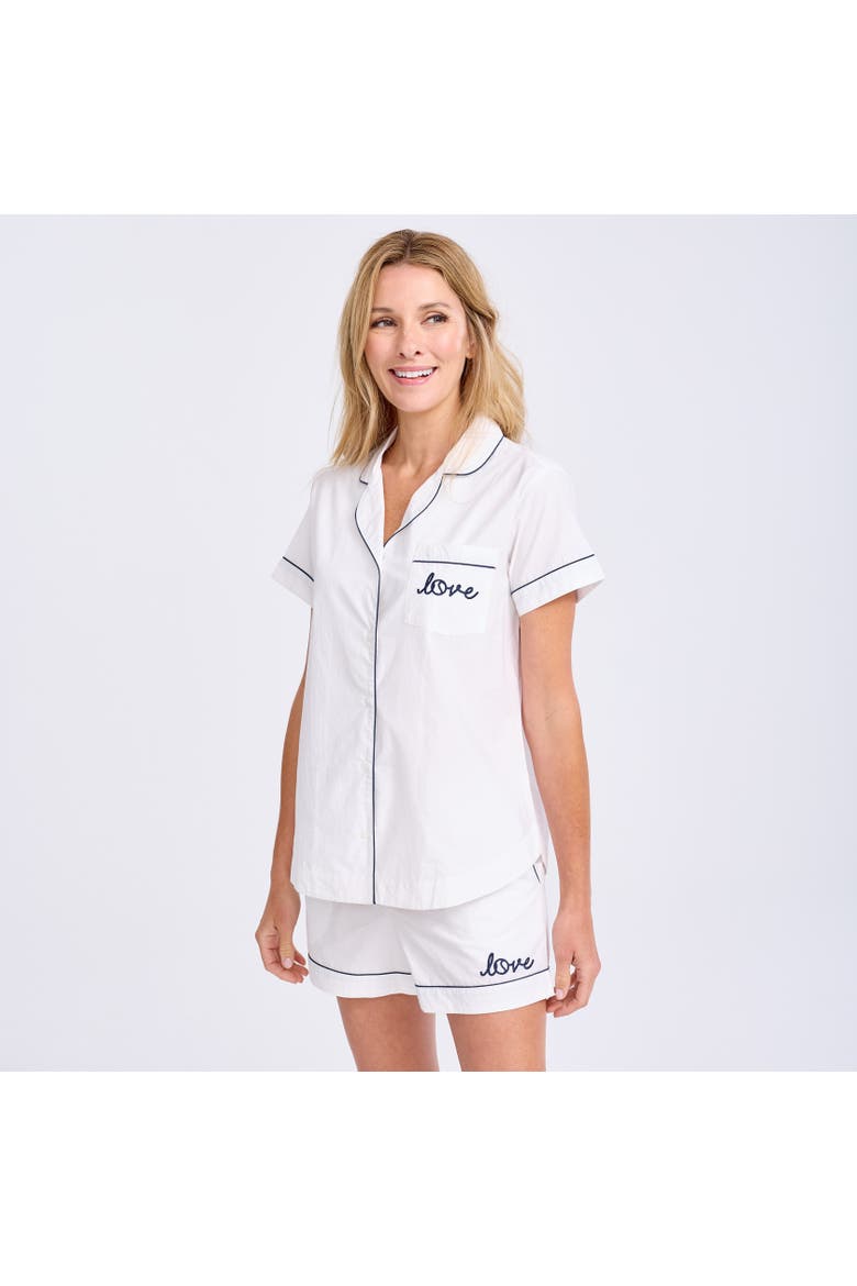 Short Pajama Set, Alternate, color, Love Stitched