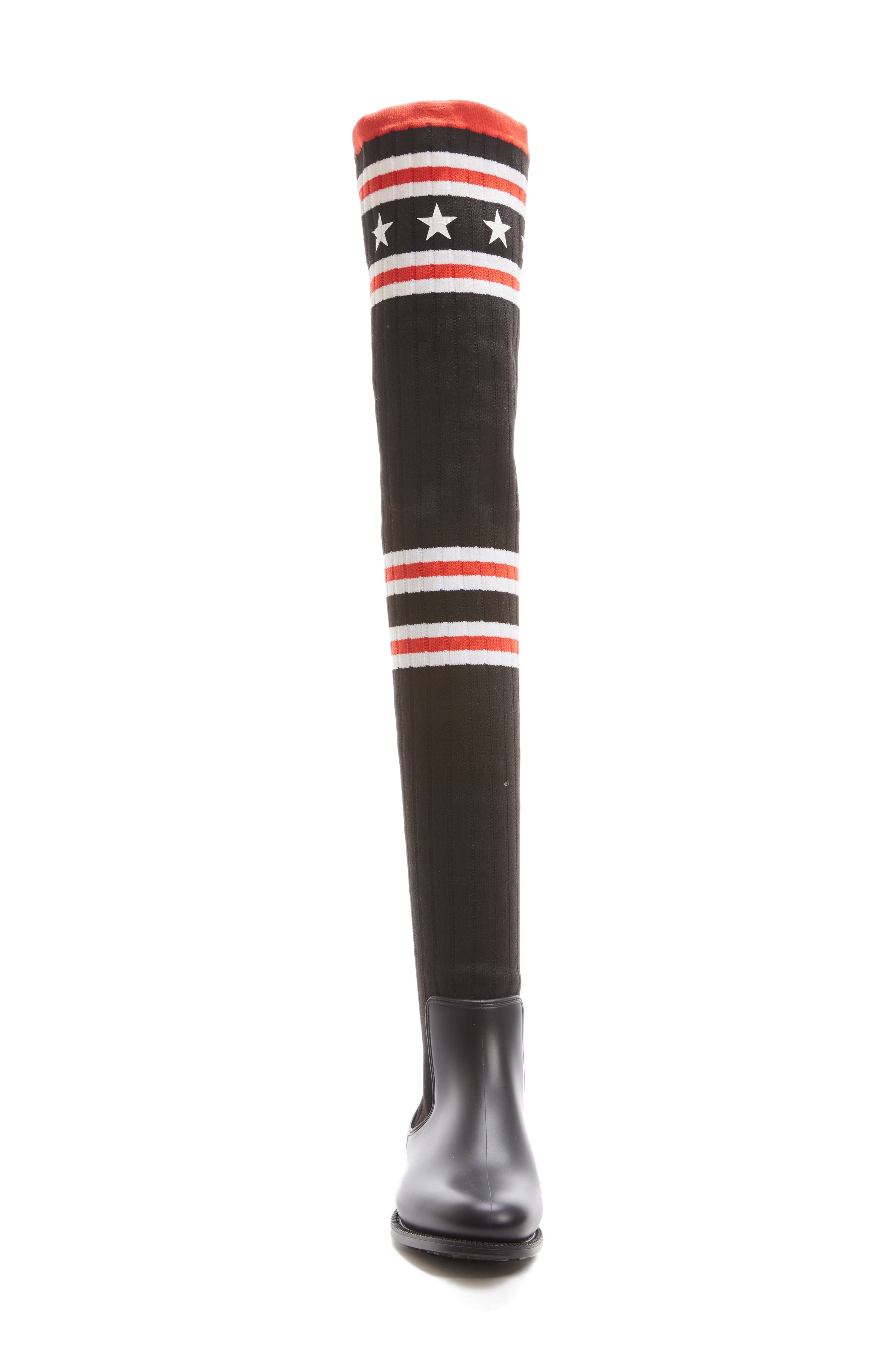 Storm Over the Knee Sock Boot, Alternate, color, BLACK/ RED