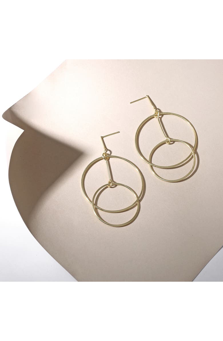 BLING JEWELRY Round Two Circle Dangle Stud Earrings, Alternate, color, 