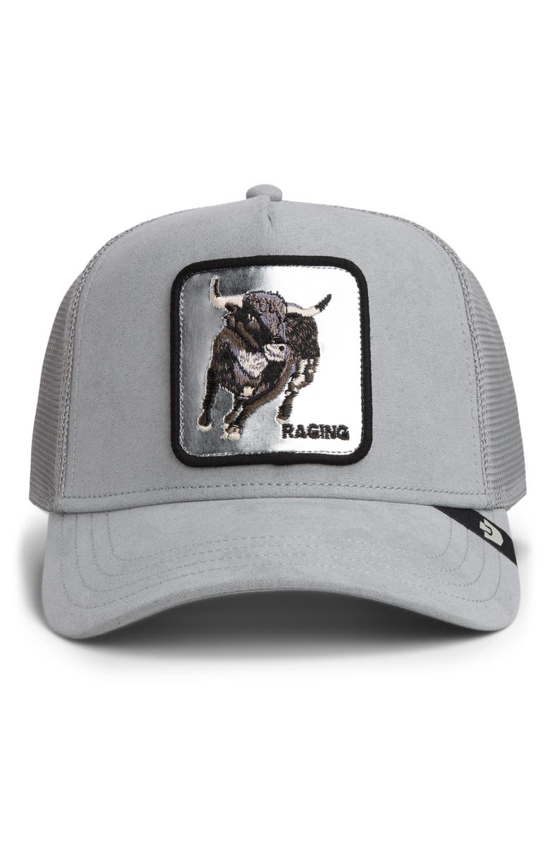 Goorin Bros. Silver Bull Patch Snapback Trucker Hat, Alternate, color, Gloss