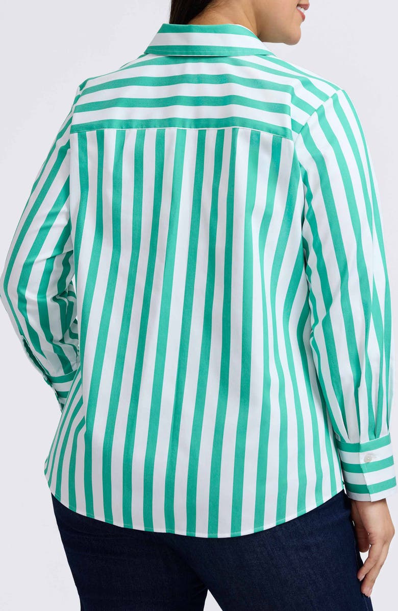 Foxcroft Mary Stripe Cotton Blend Button-Up Shirt, Alternate, color, 