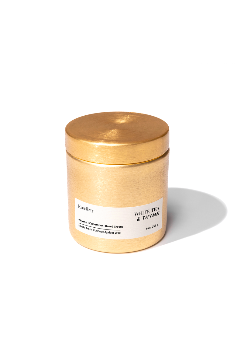 Kandlery White Tea & Thyme Luxury Candle, Main, color, NO COLOR