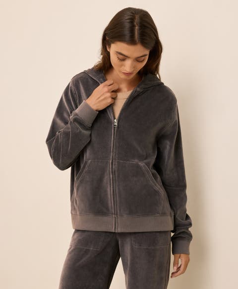 Organic Cotton Pure Velour Zip Hoodie