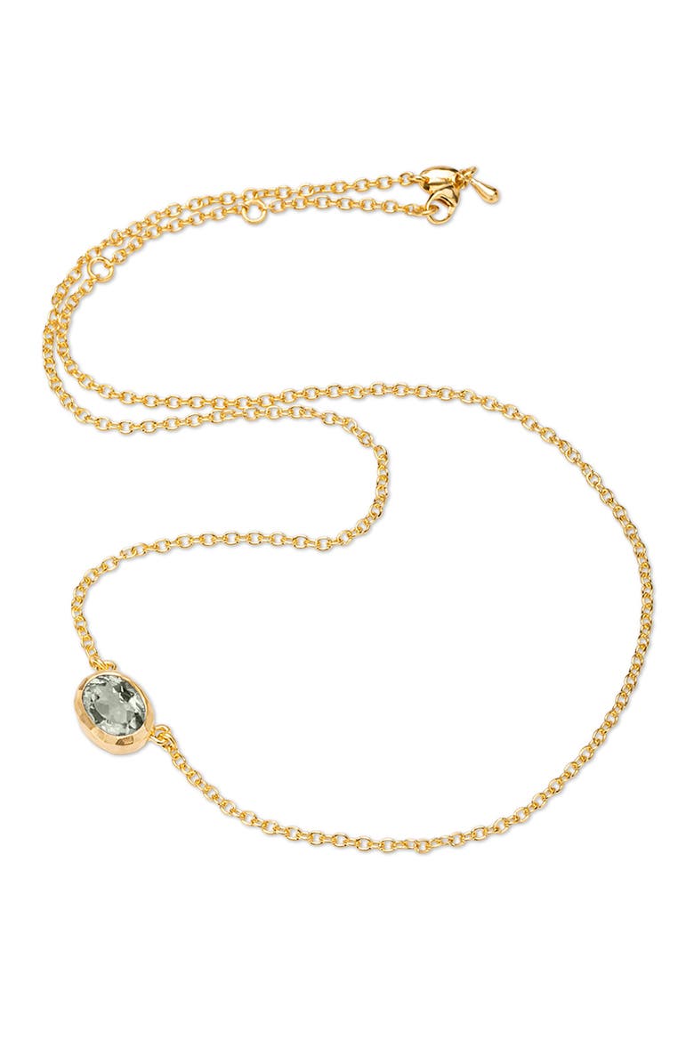 Ellipse Necklace Light Green Prasiolite. Handmade in Italy, Alternate, color, Light Green Prasiolite