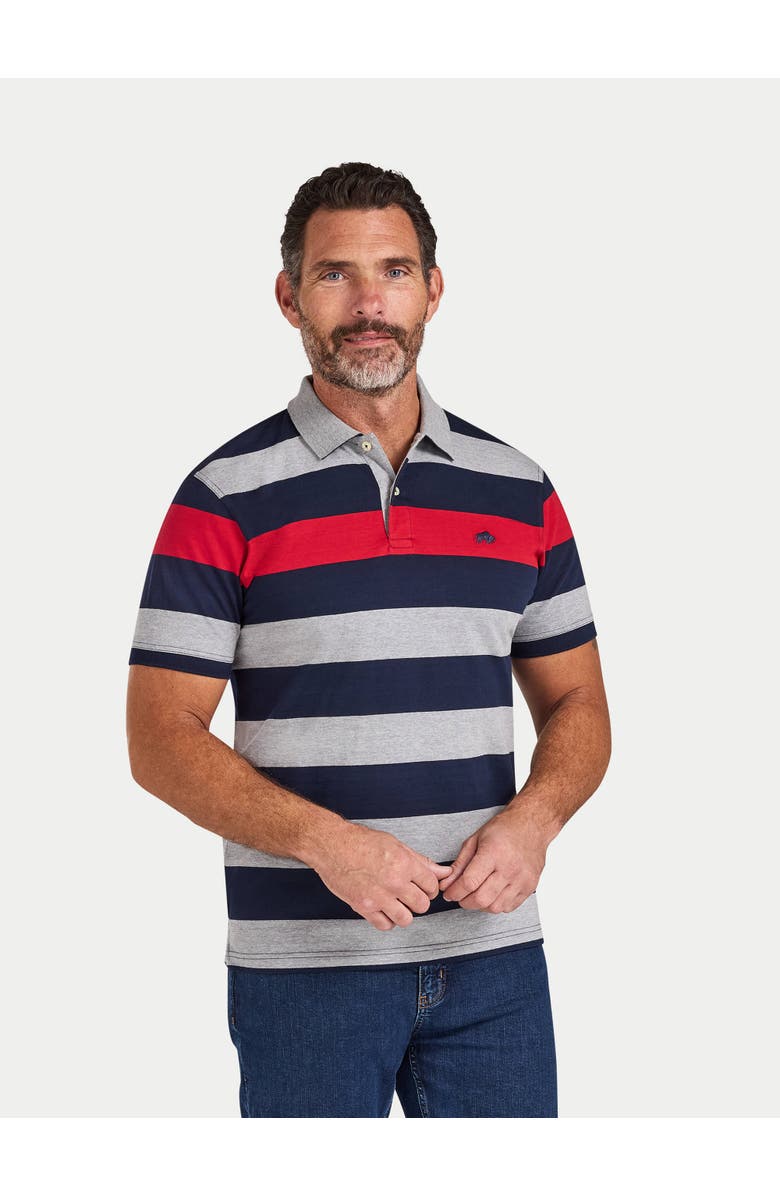 Raging Bull Short Sleeve Contrast Stripe Polo Shirt, Main, color, Red