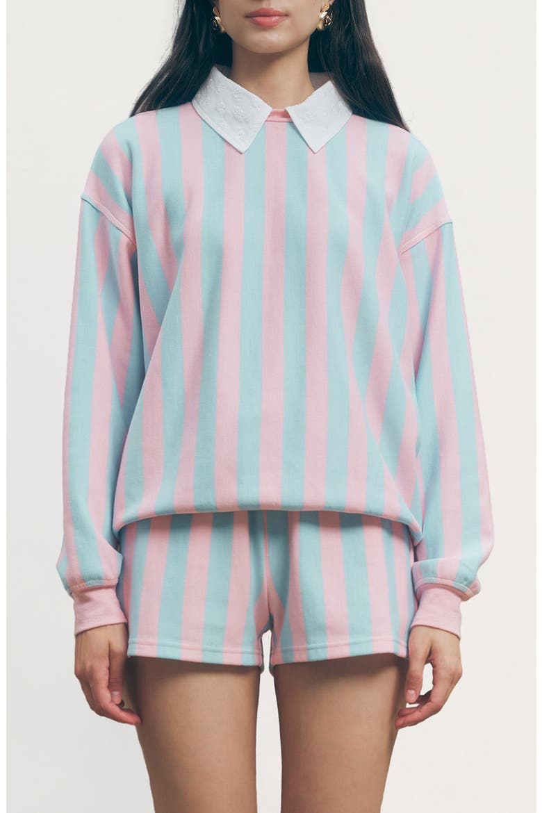 Scout Stripe Sweatshirt, Main, color, PINK BLUE